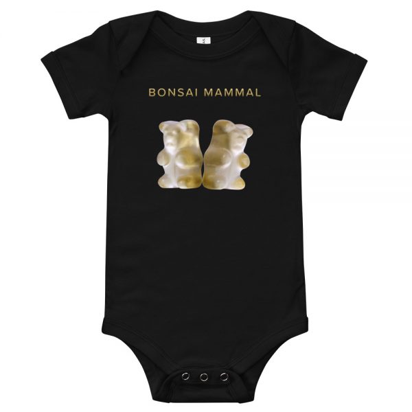 Bonsai Mammal Baby Short Sleeve One Piece Bodysuit – Black
